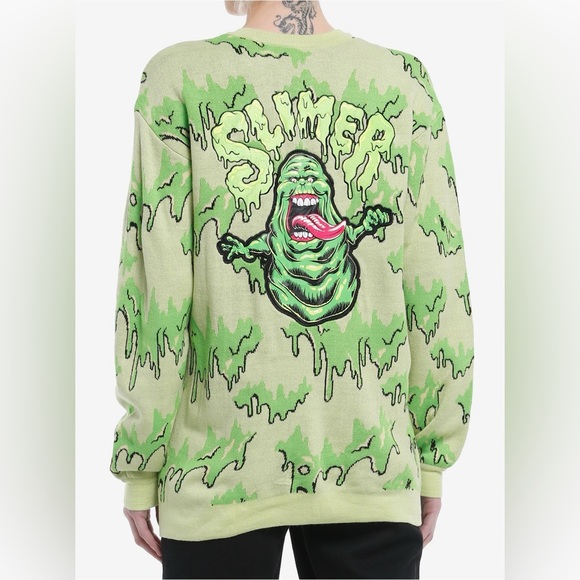 Her Universe Ghostbusters Slimer Glow-In-The-Dark Cardigan size Small - Picture 3 of 3